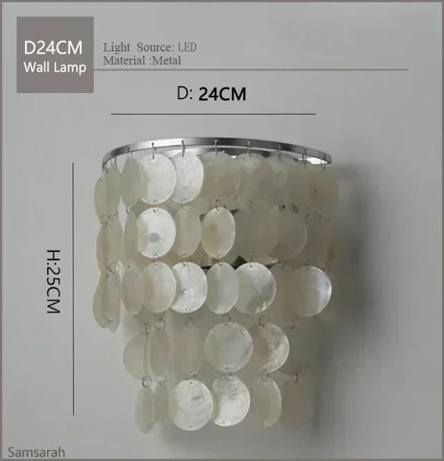 Capiz-Plafonnier LED en Forme de Coquille Chromé localité, Luminaire Décoratif d'Nik, Idéal pour un