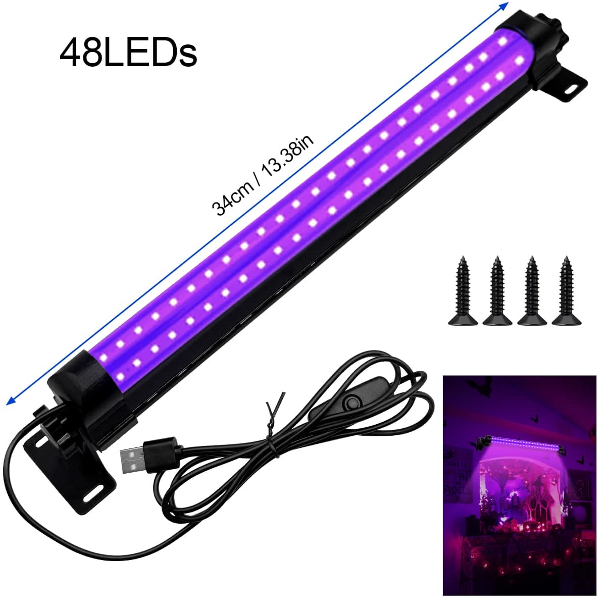 Lampe de style cadre pour fête disco, lumière de scène UV, lumière noire LED, projecteur LED lumière