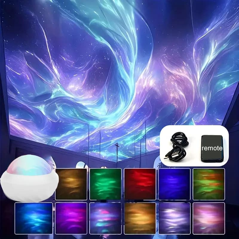 Lampe projecteur LED USB Galaxy 360° °   Lampes d'ambiance rotatives automatiques à télécommande, ef