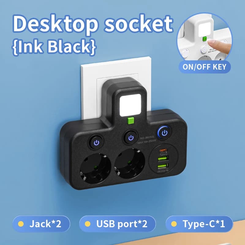 Prise ue prise ca multiprise prise murale filtre réseau universel USB Cherger interrupteur séparé ad