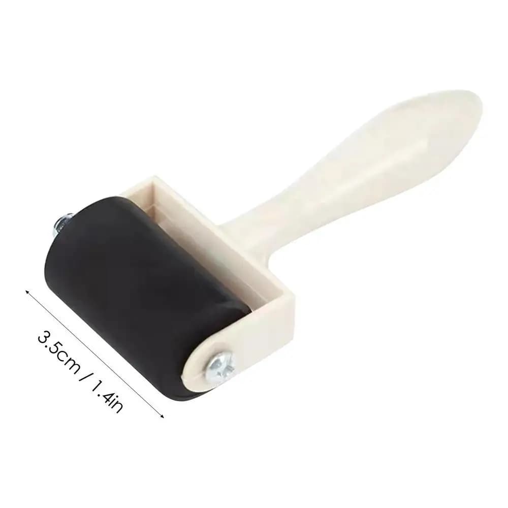 Rouleau en caoutchouc pour l'artisanat, rouleau à peinture avec manche en bois, applicateur d'encre,