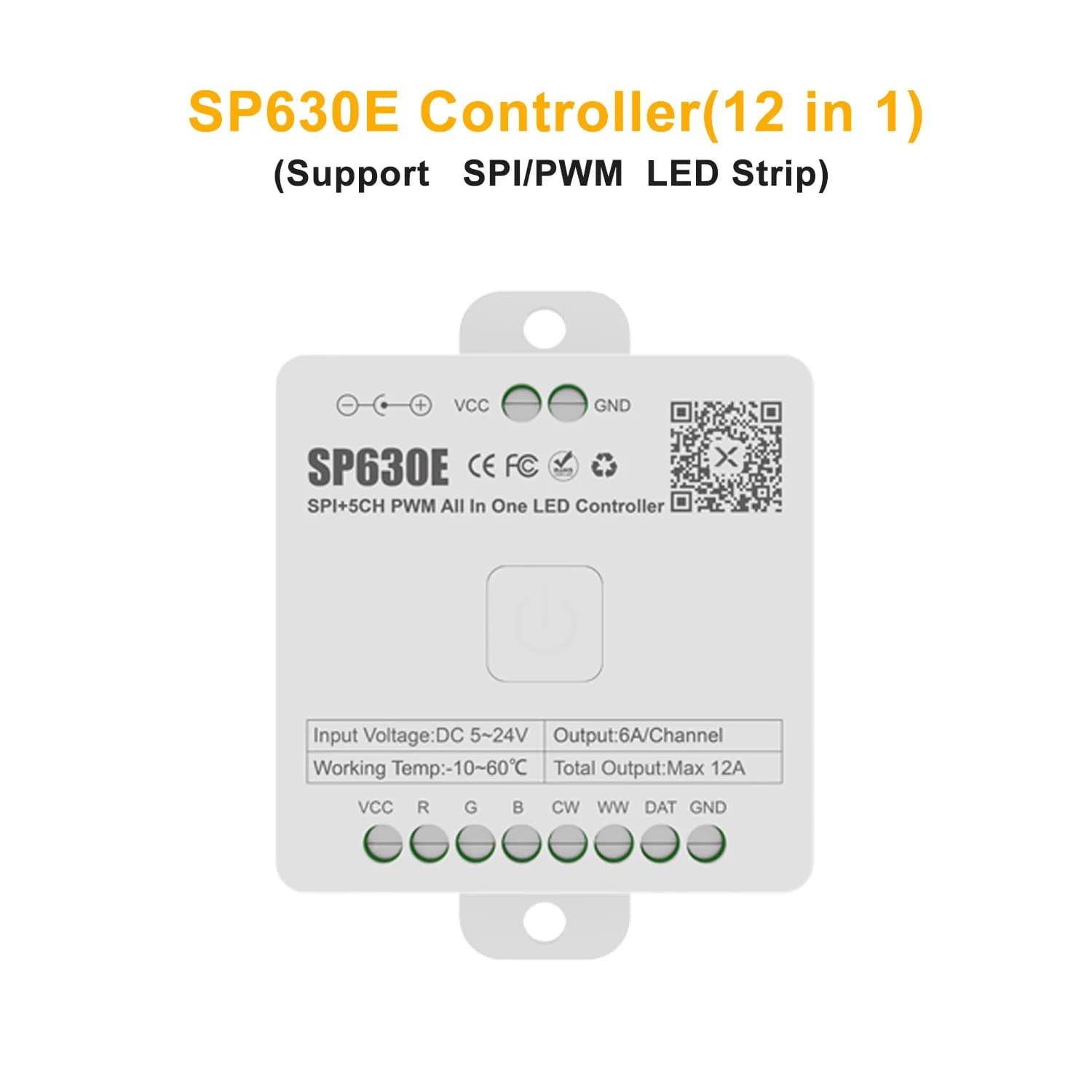 SP630E tout en un LED de contrôle BT APP contrôle de la musique PWM SPI Pixels LED bande lumineuse C