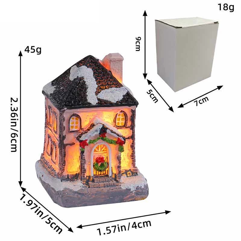 Cadeaux de noël Mini LED maisons de Village de noël bâtiment de noël hiver Village ville bâtiments C
