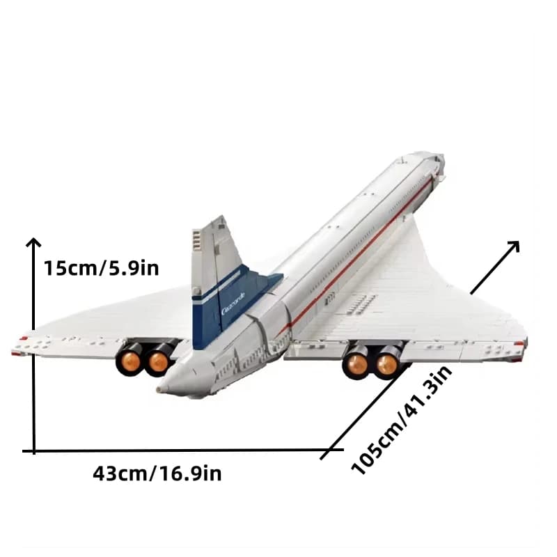 Blocs de construction d'avion passager Concorde, décoration créative, modèle technique MOC, briques