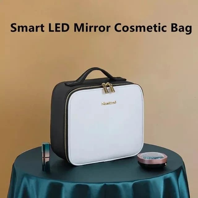 Trousse de maquillage LED intelligente avec miroir et chargement USB |   Sac cosmétique de voyage ét