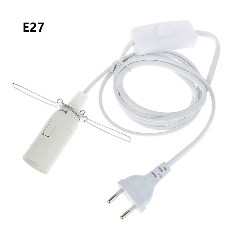 Câble d'alimentation de 1.8m, prise E14 E27, base de lampe avec fil de commutation pour ampoule LED 