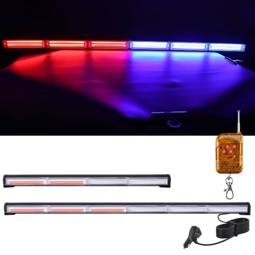 Barre lumineuse sans fil pour voiture de Police, rouge et bleu, Stroboscopes automobiles, lumières s