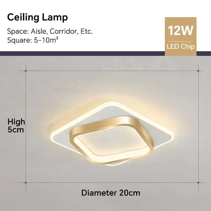 DINDALLED plafond moderne à LEDs lumière pour couloir couloir allée balcon entrée plafond lustre int