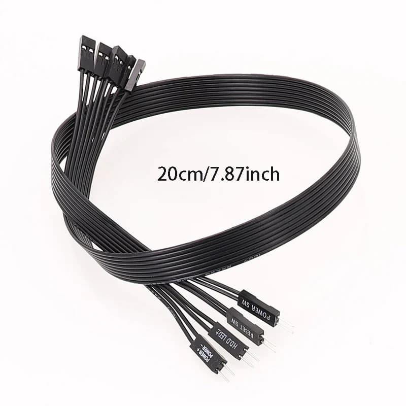 Câble de commutation pour carte mère PC, LED HDD, PLED, Reset SW, Power SW, Câble d'extension 20AWG,