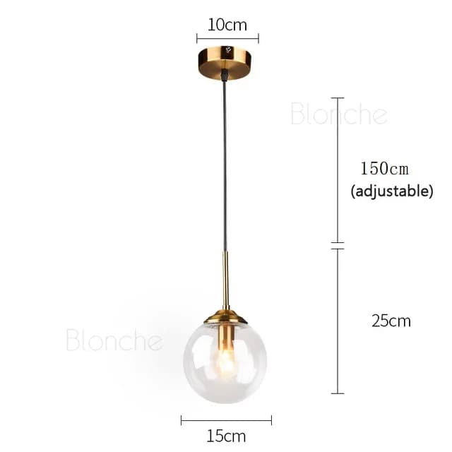Art nordique bande verre pendentif LED lumières moderne boule de verre Suspension LOFT plafond lustr