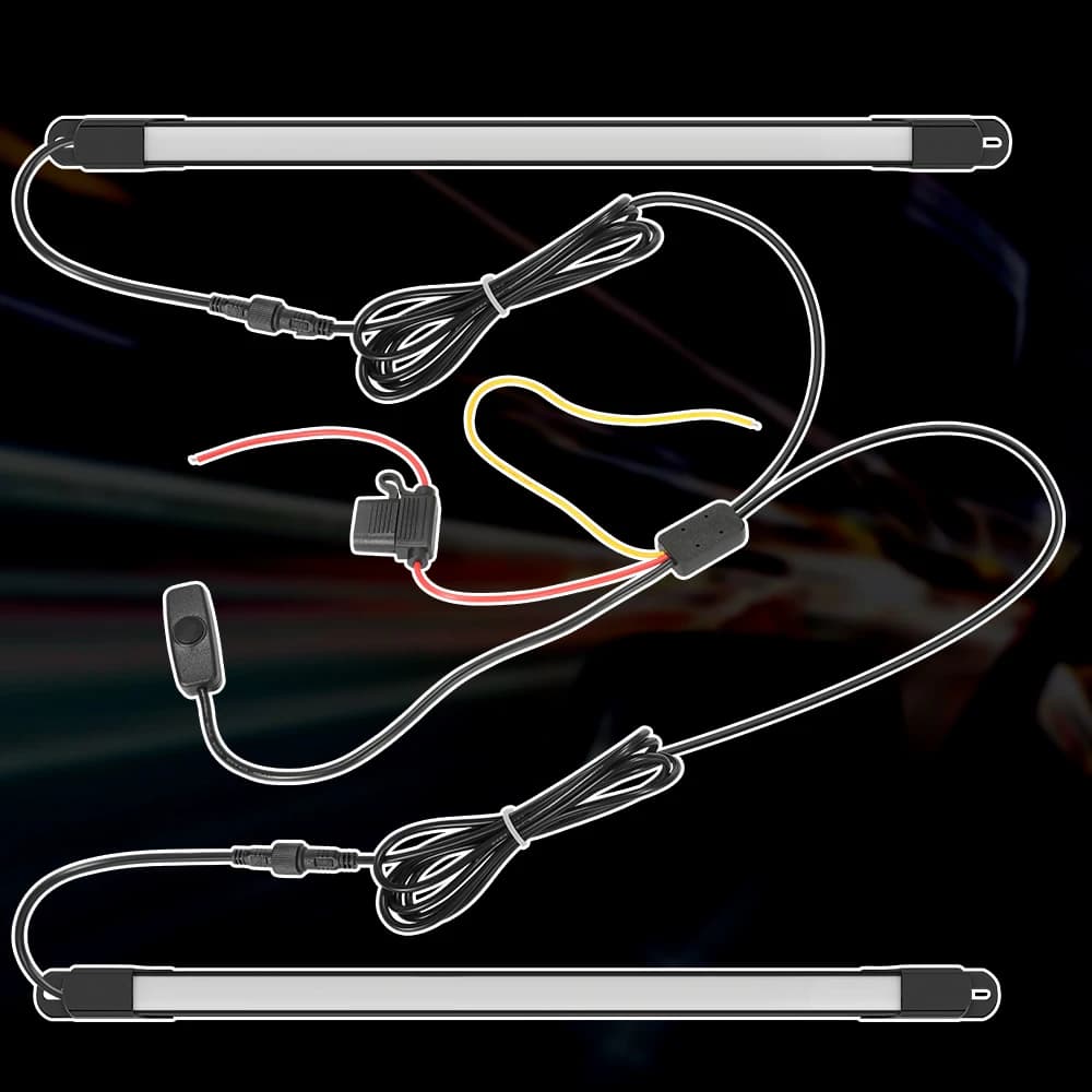 Bande lumineuse LED blanche 2-en-1 pour benne de pick-up, 132 LED avec interrupteur marche/arrêt, fu