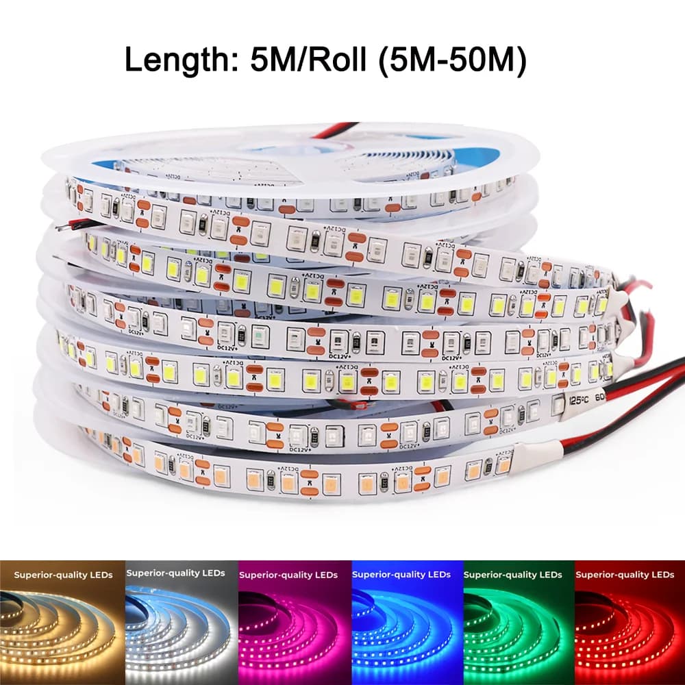 5M LED lumières bande 12V 2835 SMD RGB LED bande 60 LED s/m 120 LED s/m LED bande étanche 10 M 20 M