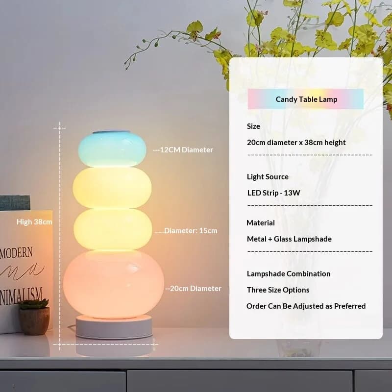 Lampe sur pied LED créative en verre coloré arc-en-ciel, luminaire décoratif de sol, idéal pour une
