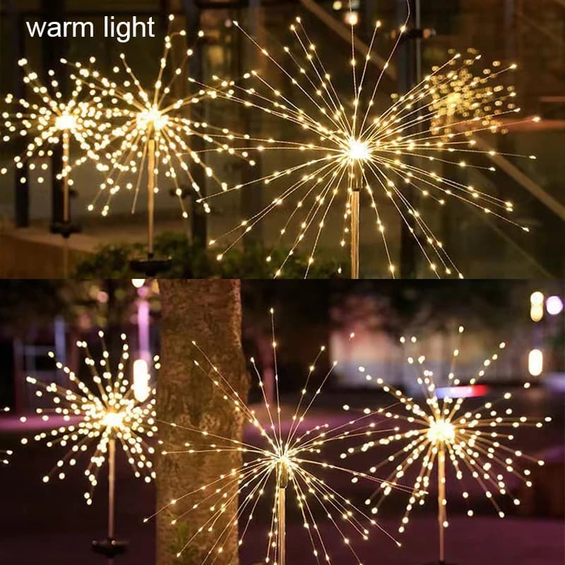 Solaire LED feu d'artifice lumière extérieure étanche jardin fée guirlande 150/200 LED chaîne lumièr