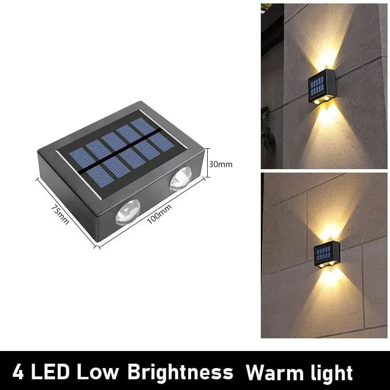 Lampe solaire LED d'extérieur, applique murale solaire LED haute luminosité, éclairage lumineux vers