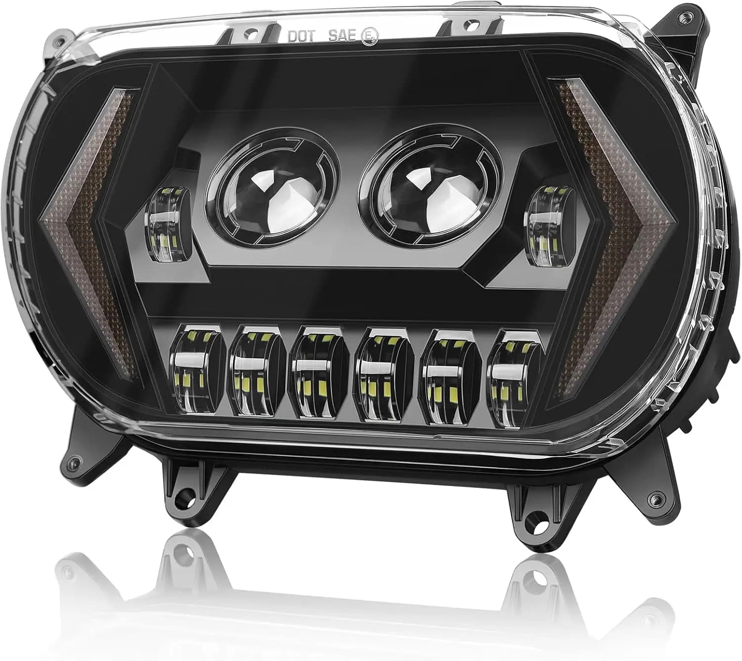 Phare Led Road Glide 120W, phare avant Super lumineux, faisceau haut et bas avec clignotant DRL adap
