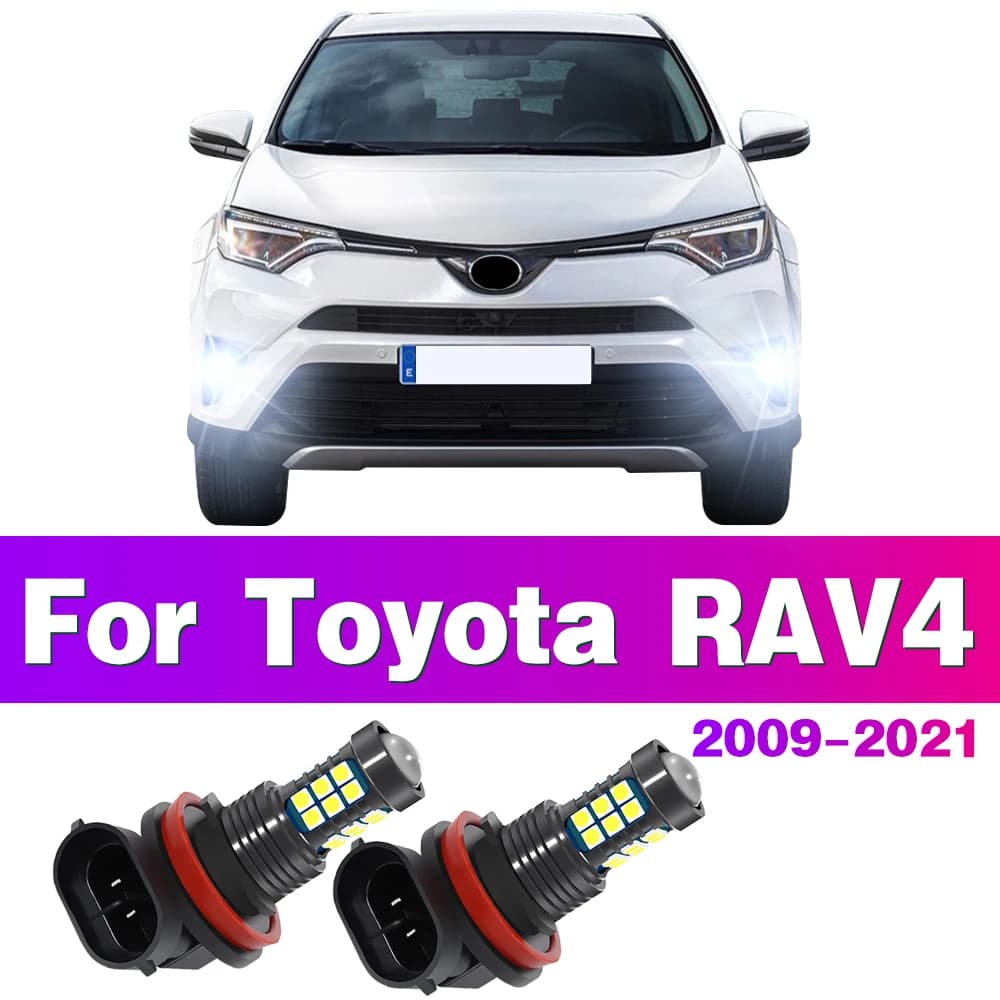 Ampoule antibrouillard avant LED pour voiture, 2 pièces, pour Toyota RAV4 2009 2011 2012 2013 2014 2