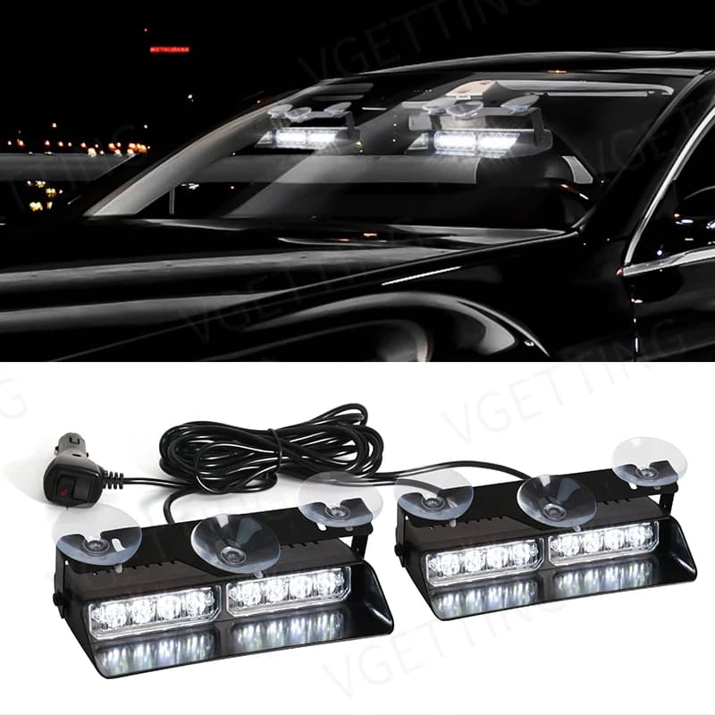 Ensemble de lampes à iode pour pare-brise de voiture, lumières stroboscopiques d'urgence, lumières c