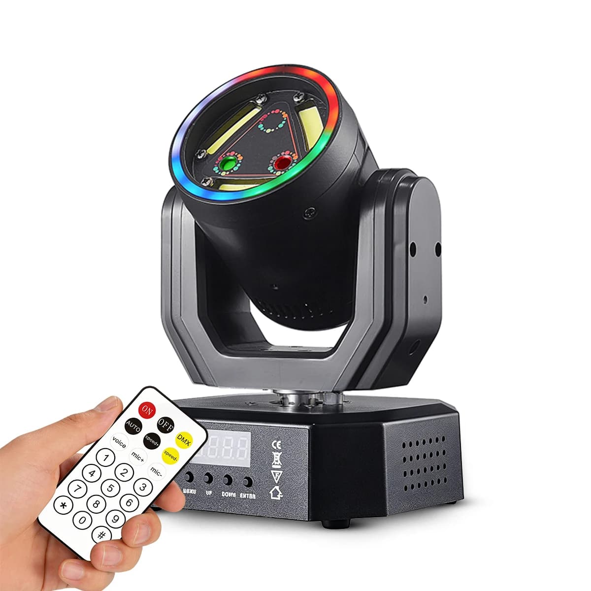 Mini projecteur laser à tête mobile 20W DMX512, lumière à effets LED RGB activée par le son pour DJ,