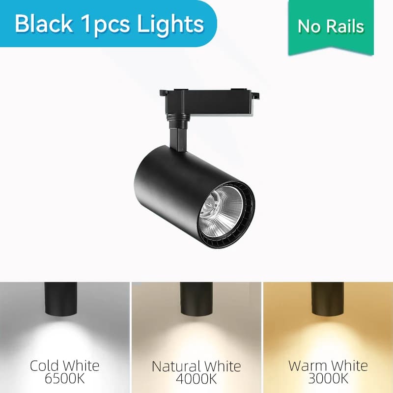Projecteur LED COB sur rail 12W 20W 30W 40W pour magasin, boutique, galerie, exposition, éclairage d