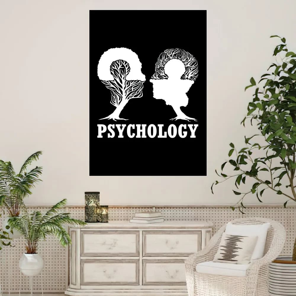 Affiche de Logo de psychologie professionnelle de psychologue, peinture sur toile, peinture murale p