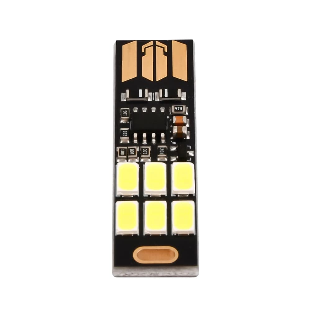 Mini lampe patch portable 5730 USB 6LED, capteur tactile 5V, veilleuse à intensité variable, lumière