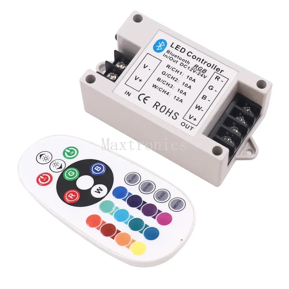 Bande lumineuse LED RGB/RGBW, nouveau contrôleur Led Compatible Bluetooth DC12-24V avec télécommande