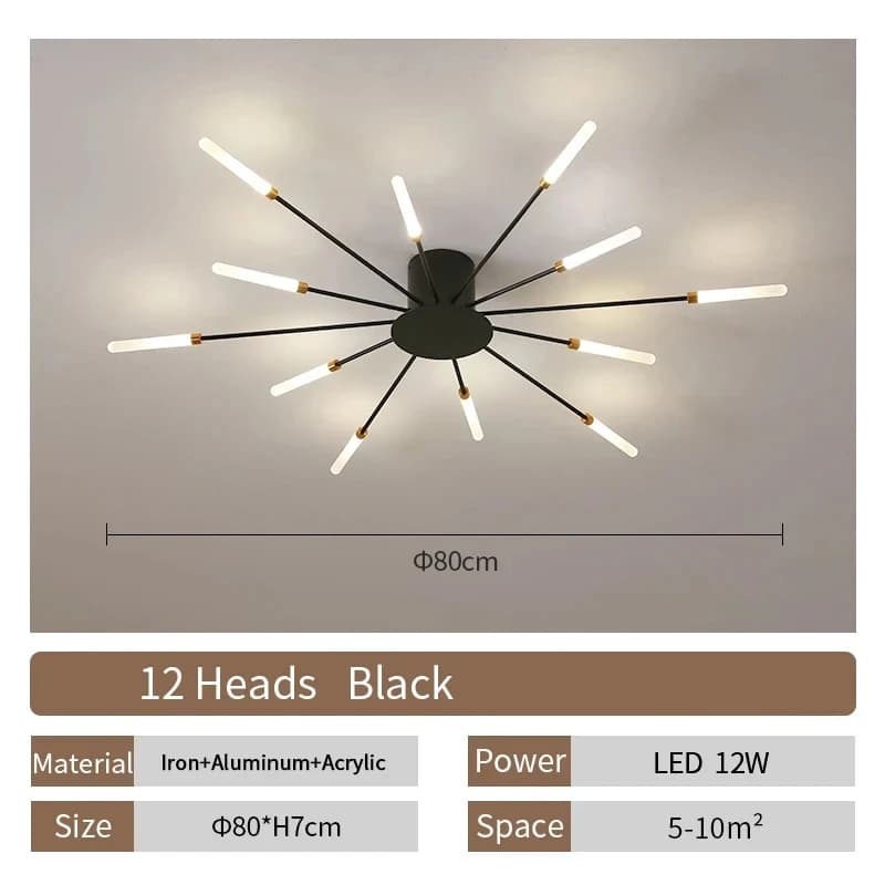 Plafonnier LED créatif en forme d'éventail, design moderne nordique, décoration de salon, chambre à