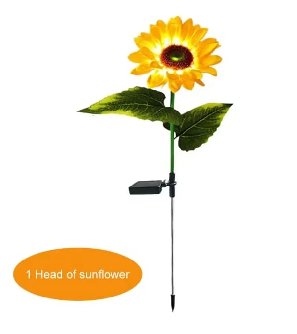 Simulation solaire de tournesol à 6/3/1 têtes, avec poteau lumineux, lumières LED pour jardin, cour,