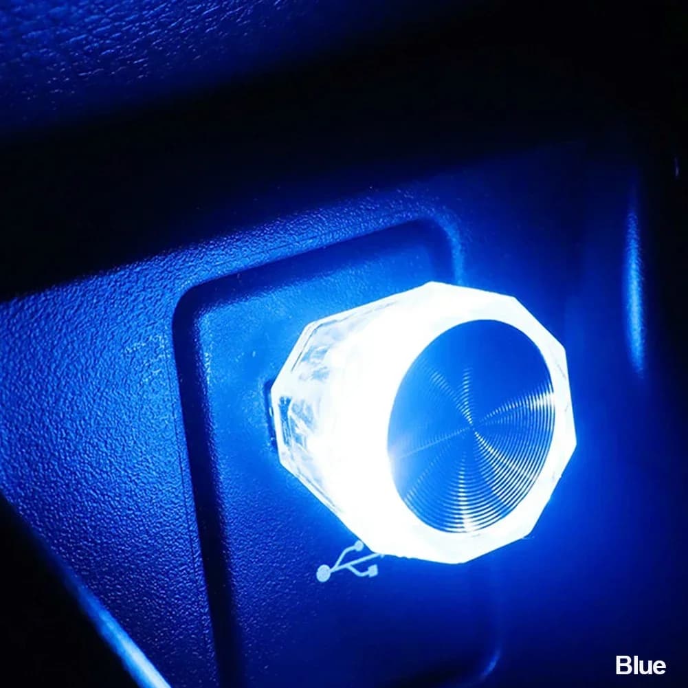 Allume-cigare de voiture USB lumière d'ambiance LED Mini veilleuse colorée sans câblage accessoires