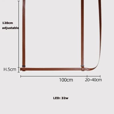 Plafonnier LED Suspendu en Cuir au Design Minimaliste Moderne, Luminaire Décoratif d'Nik, Idéal pour