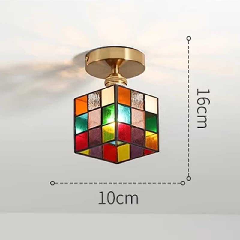 Lampe Suspendue Vintage en Verre Coloré, Faite à la Main, pour Restaurant, Bar, Café, Table de oral