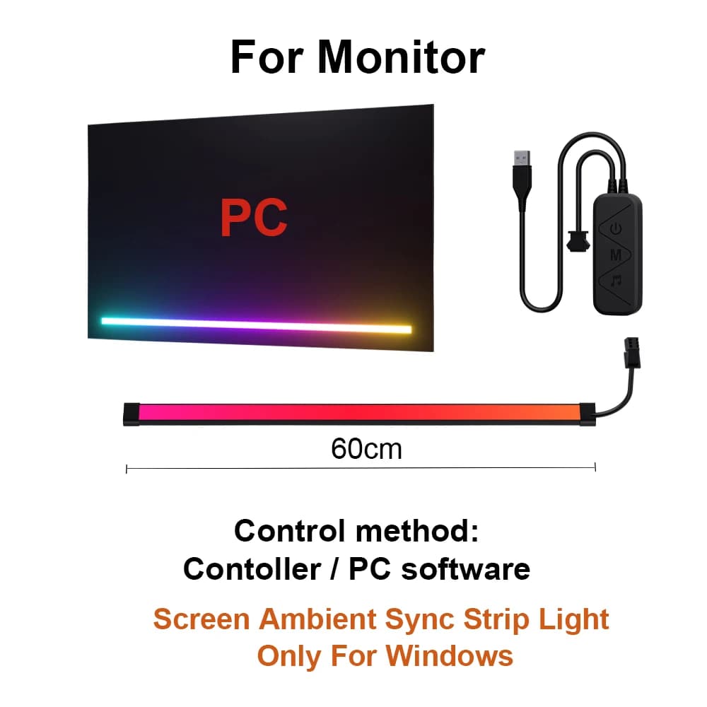 Éclairage TV ambiant intelligent affichage PC synchronisation bande LED moniteur rétro-éclairage bri