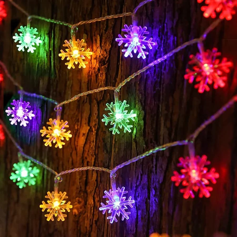 10/20/40 LED guirlande de flocon de neige lampe féerique USB/alimenté par batterie étanche décoratio