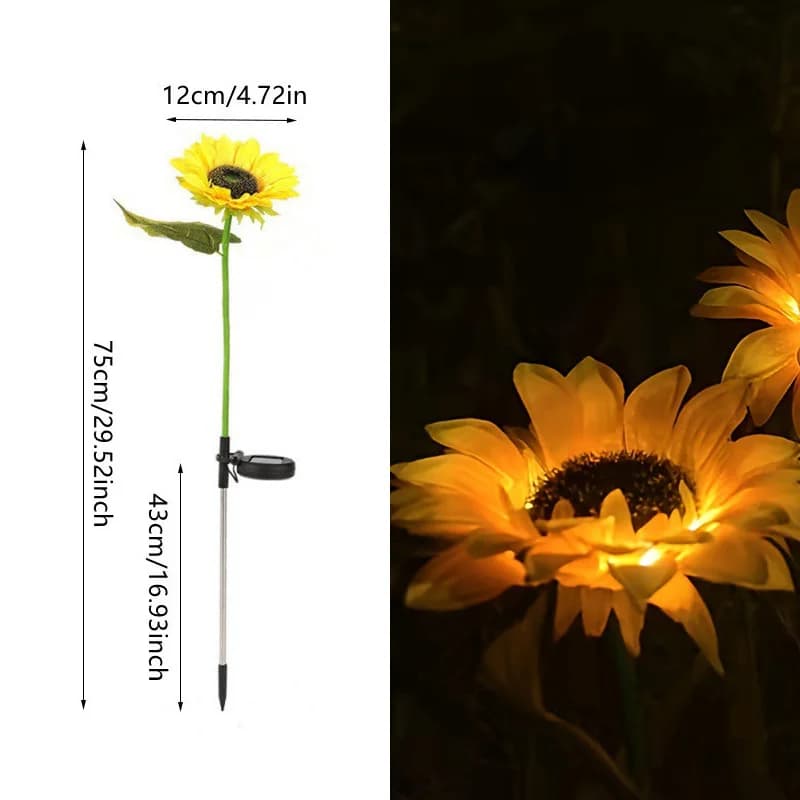 LED solaire tournesol extérieur pelouse lumière IP65 étanche voie cour mariage vacances jardin décor