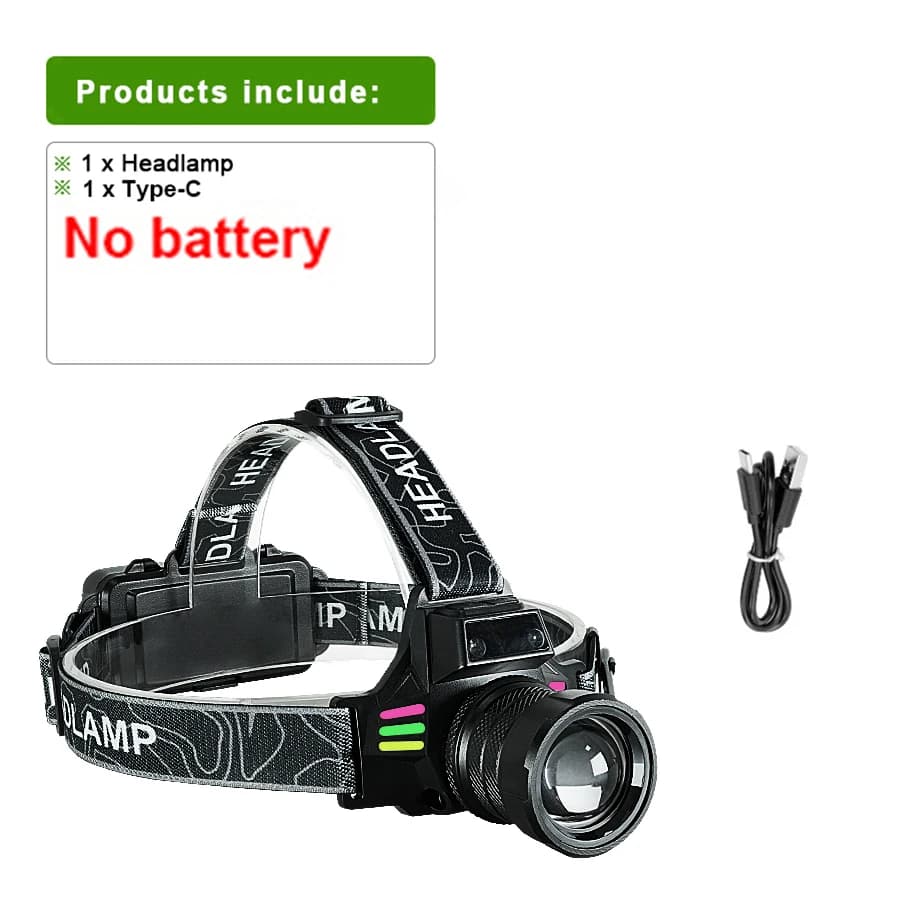 5000000 LM puissant phare 800W Led capteur tête lampe de poche longue portée haute puissance phare a