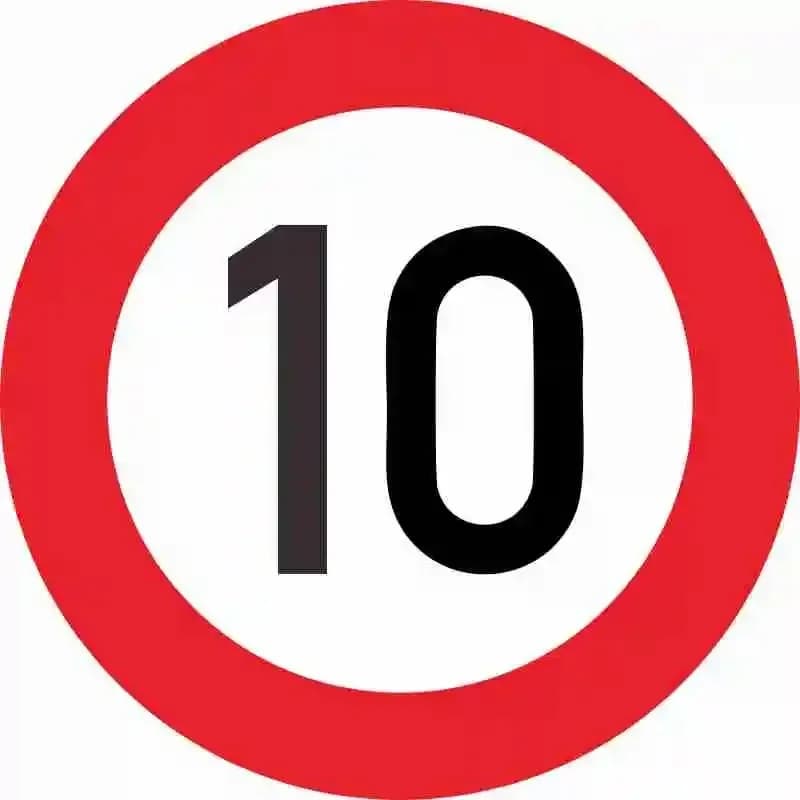 1pc panneau d'avertissement de circulation limite de vitesse 10 20 30 40 50 60 70 80 90 Km/h autocol