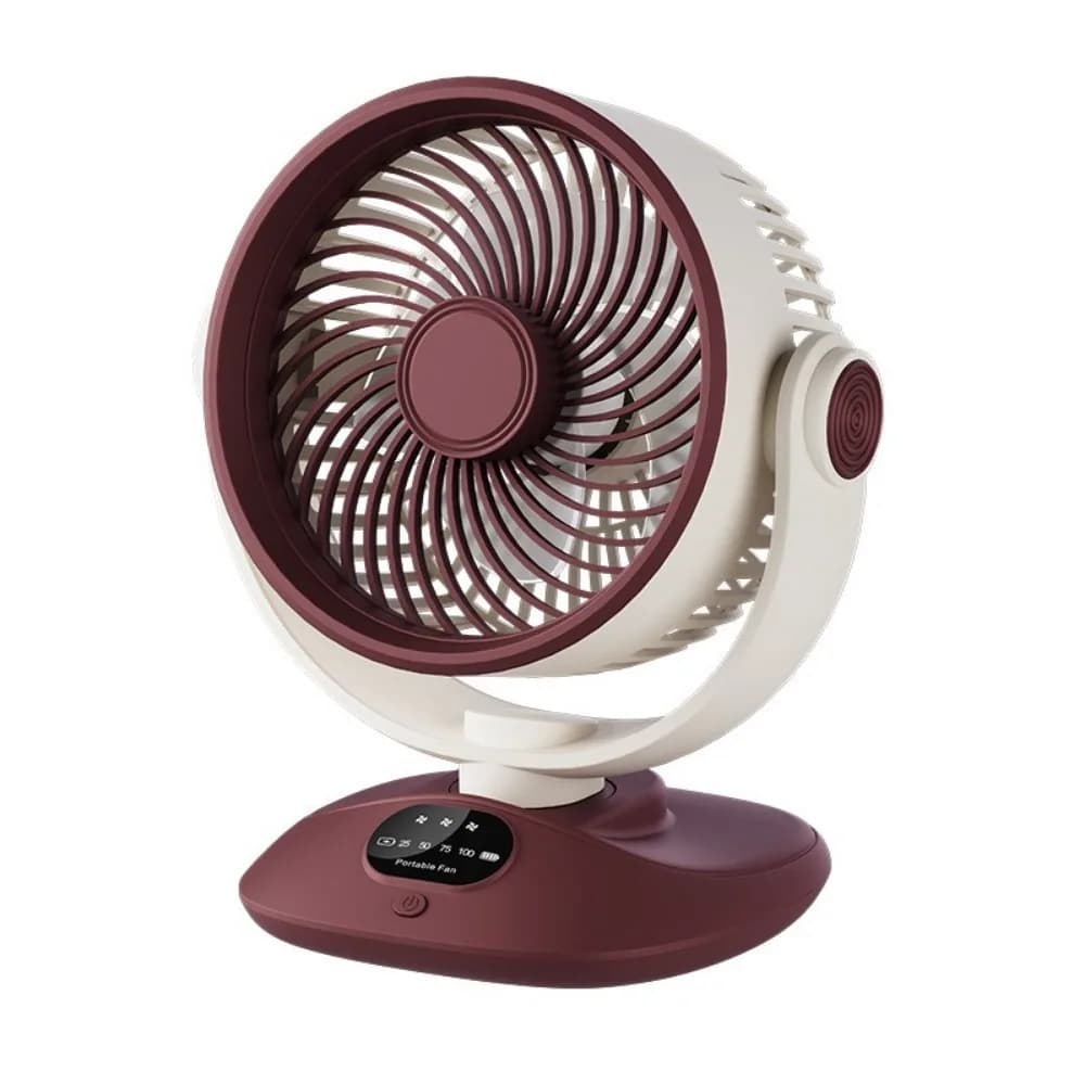 Ventilateur de bureau à affichage numérique LED, rechargeable par type-C, 120 °   Ventilateur de cir