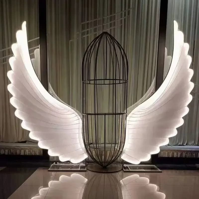 Mariage Luminescent ailes d'ange LED décoration lampe moderne ailes de fée pour scène de fête brilla