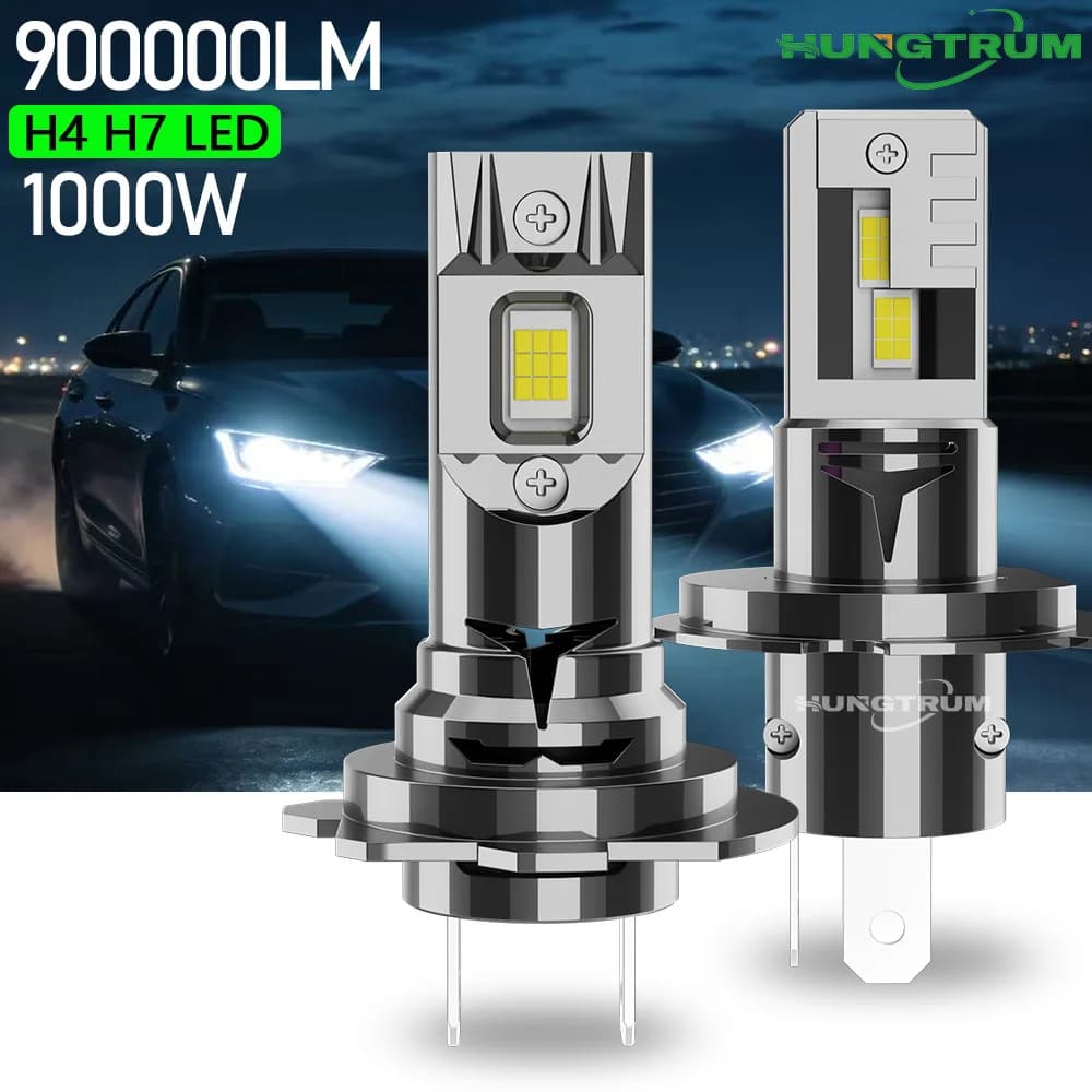 Ampoule LED H4 H7 900000LM 9003 HB2 Phares Super Lumineux 6000K CANBUS Projecteurs H7 LED pour Voitu