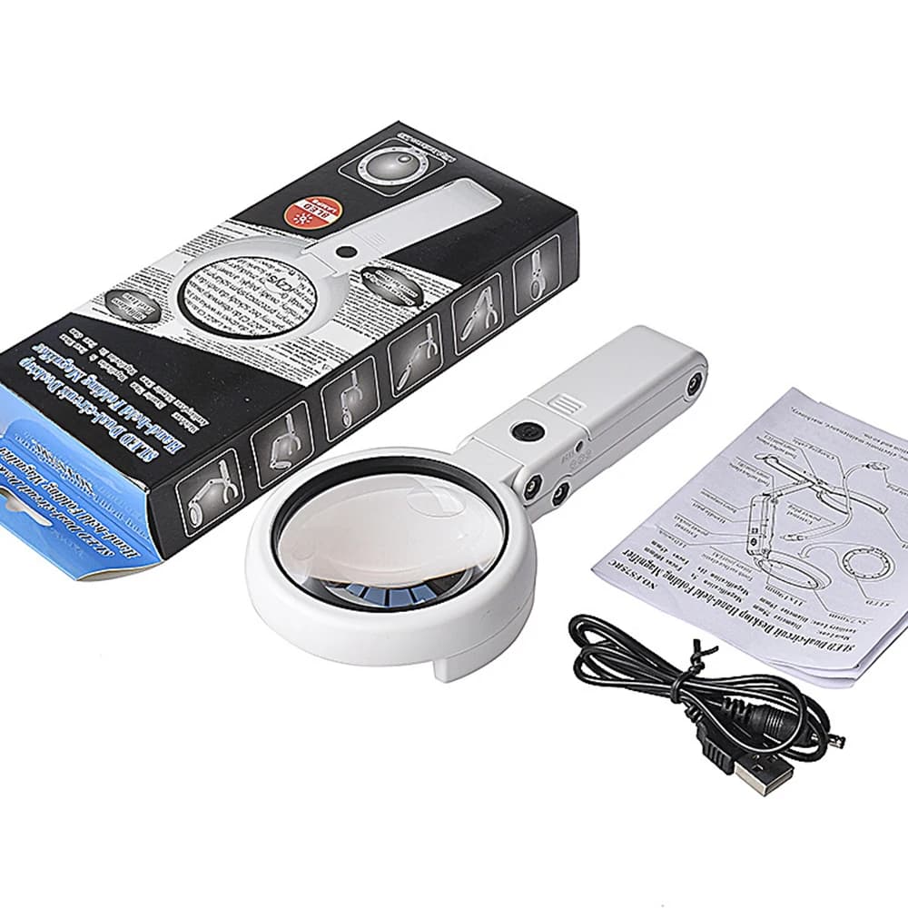 Loupe éclairée USB 62 pour la réparation de l'électronique, outil de loisirs, déterminer, lumière LE