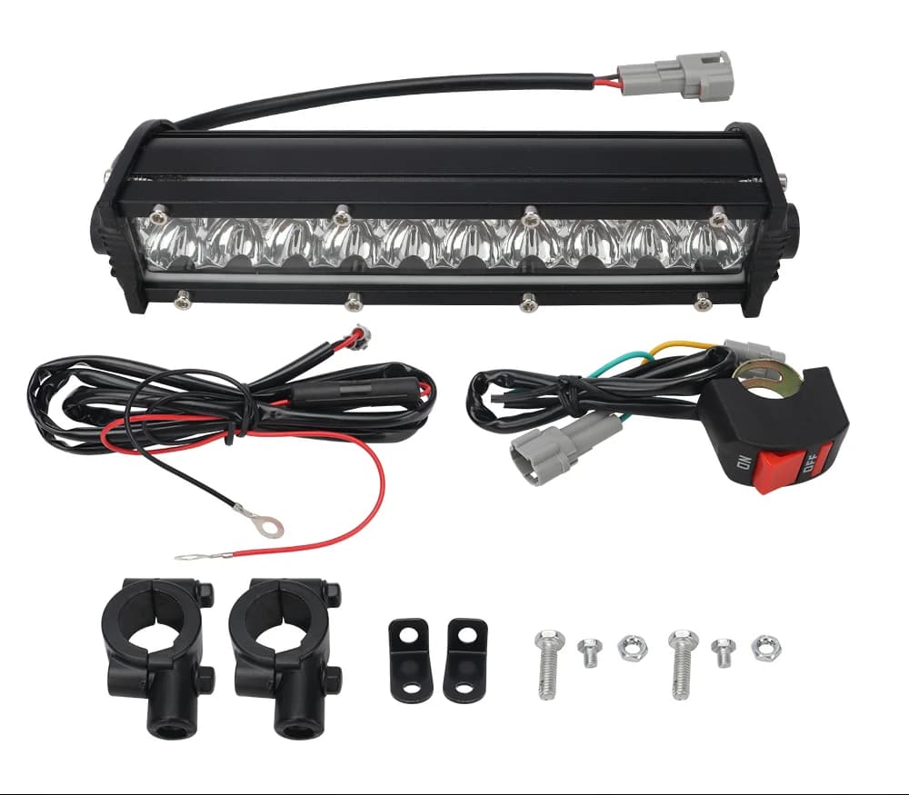 Kit de barre lumineuse LED pour moto, avec support de montage, câblage de commutateur pour la plupar