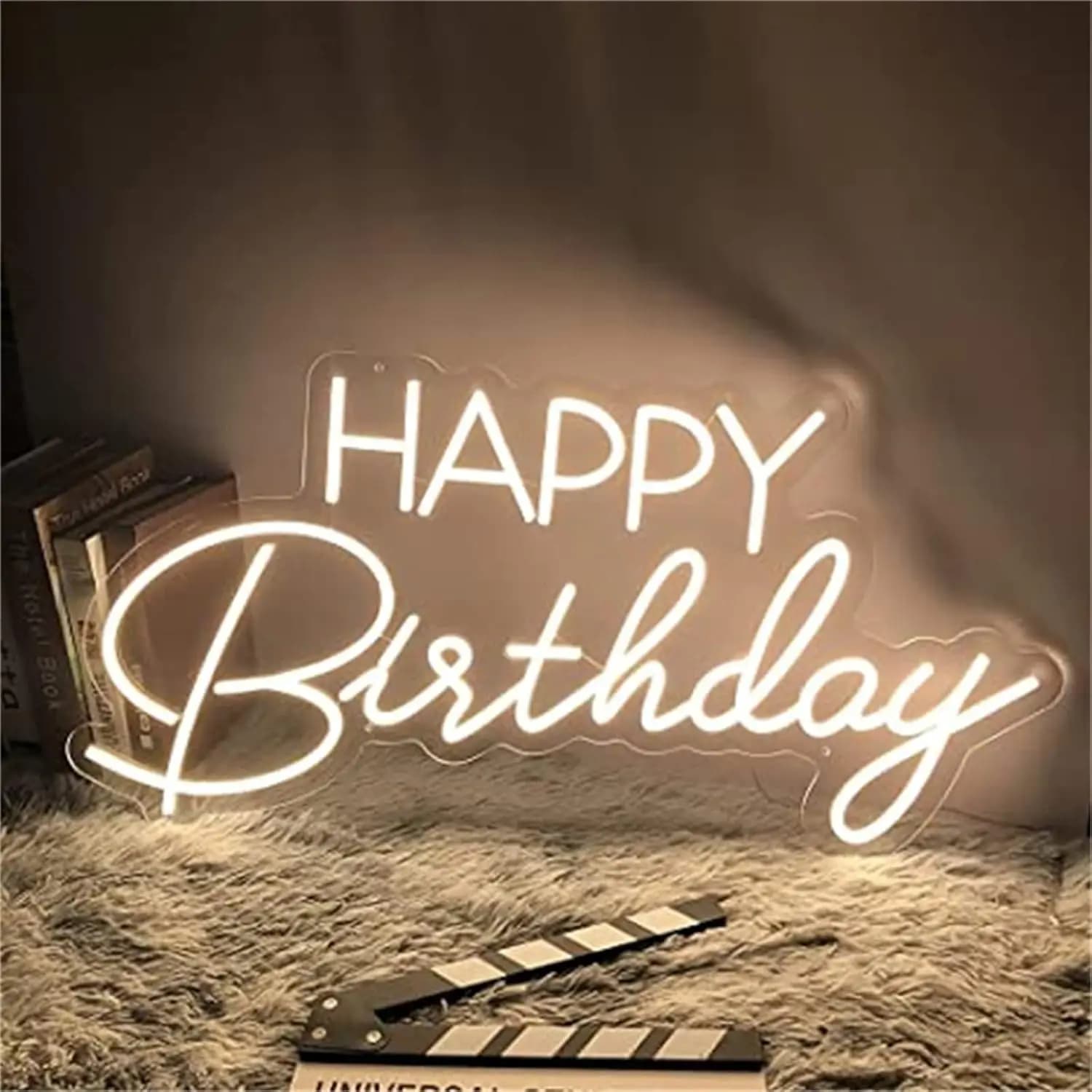 Enseigne au néon joyeux anniversaire, enseigne décorative lumineuse au néon LED, adaptée à la décora