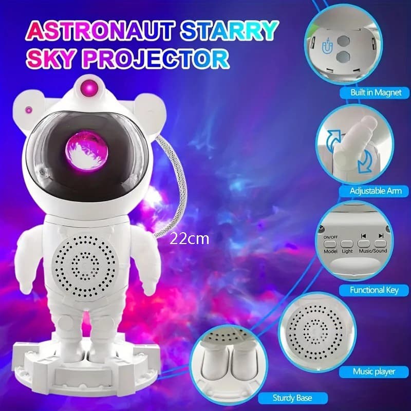 Lampe de Projection de ciel étoilé d'astronaute Bluetooth, lampe d'ambiance de lumière d'étoile sur