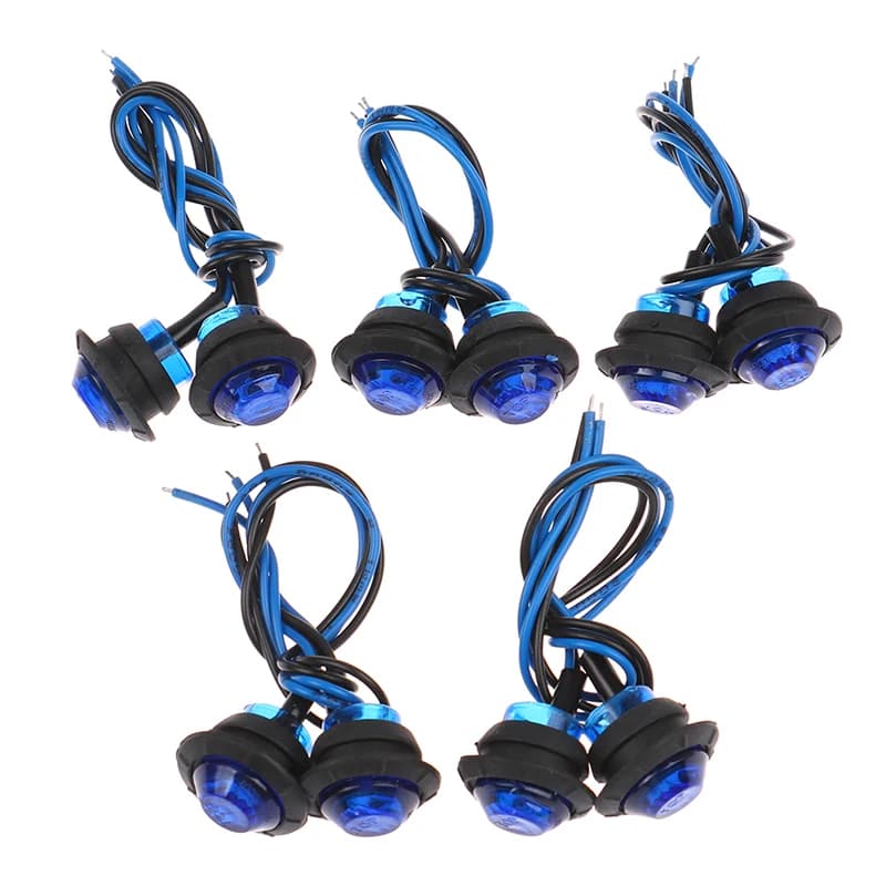 Traversin Rond à LED pour Bateau Marin, 12V, Blanc, enquêter Arrière Étanche IP67, Marqueur Latéral
