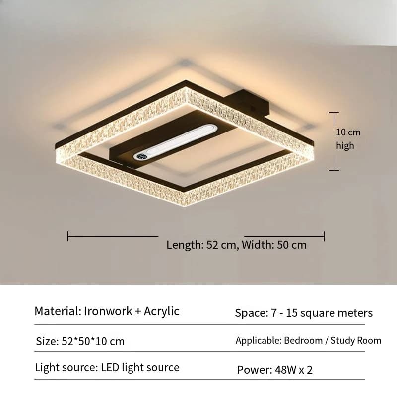 Lustre suspendu contemporain en acrylique, lustre à intensité variable avec télécommande pour chambr