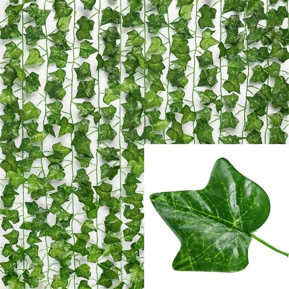 Guirlande de feuilles de lierre artificielles vertes 4/10M, plante grimpante artificielle, vigne sus
