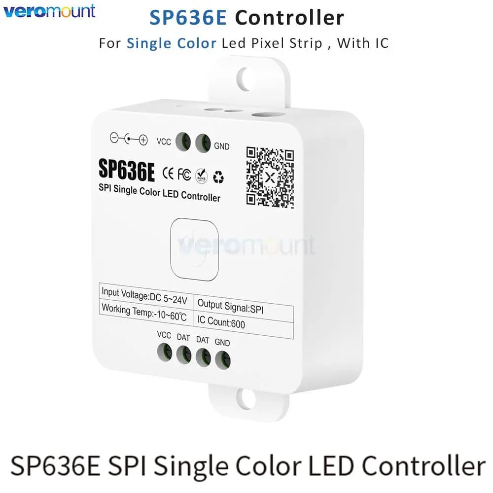 SP636E-SP639E 2.4G LED de contrôle SPI FCOB WS2812B RGB SK6812 RGBW bande lumineuse Bluetooth Compat