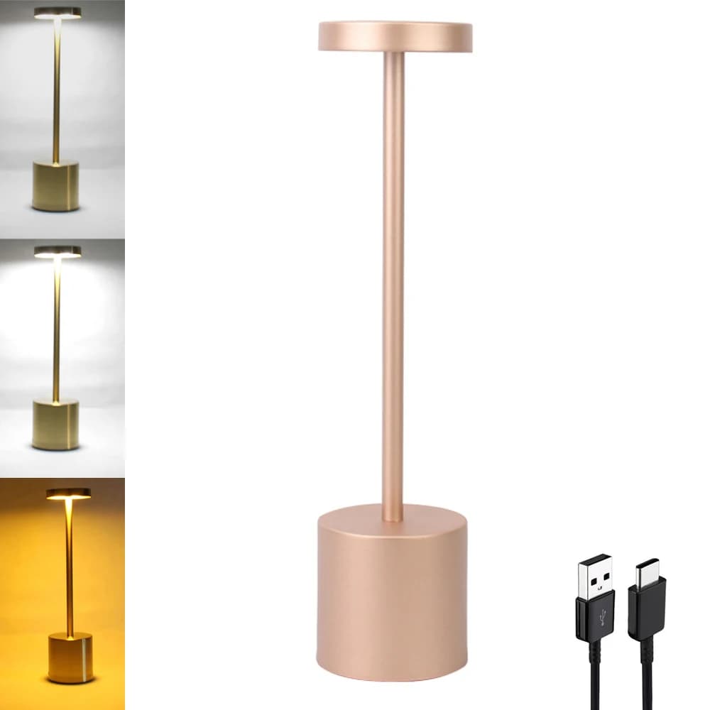 Lampe de Table décorative en alliage d'aluminium, LED, étanche, Rechargeable, veilleuse tactile, bar