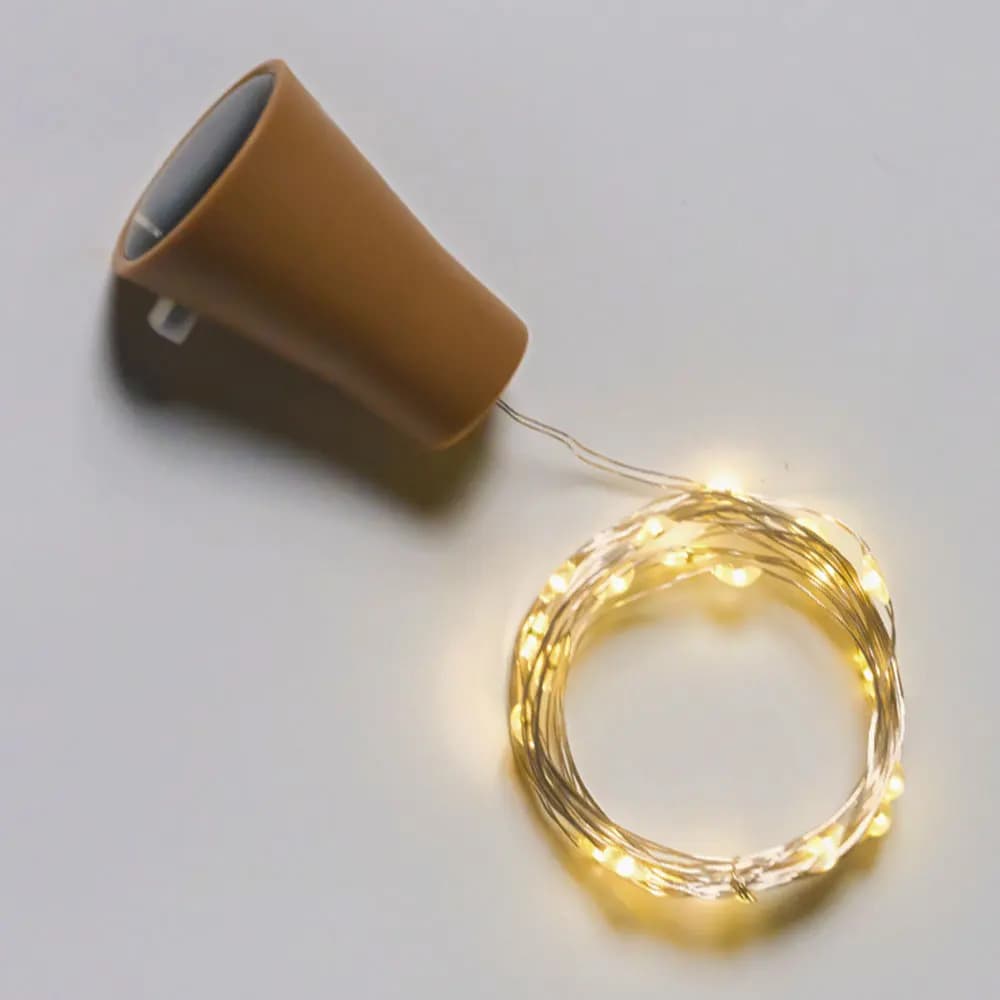 Barre d'énergie solaire LED bouteille de vin liège chaîne lumières étanche bouteille lumières fée lu